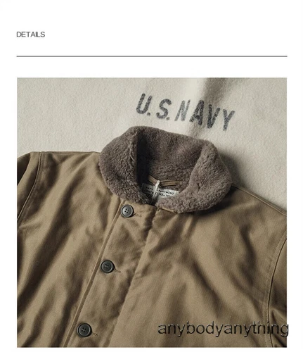 Bronson Heavy-Duty N-1 Deck Jacket Plain Version Jungle Cloth Wool Lined Coat - Picture 17 of 36