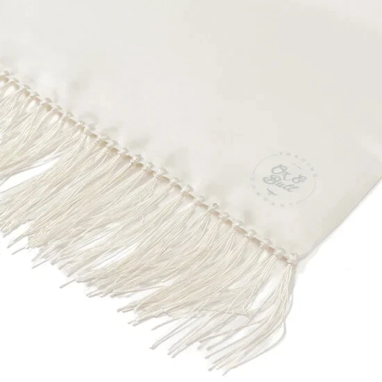 White Silk Tuxedo Scarf 100% Silk - Image 4 of 4