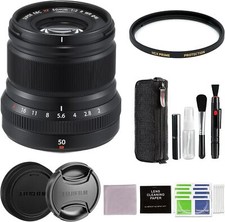 Fujifilm XF 50mm f/2 R WR Lens Black Bundle with 46mm HGX Filter  More