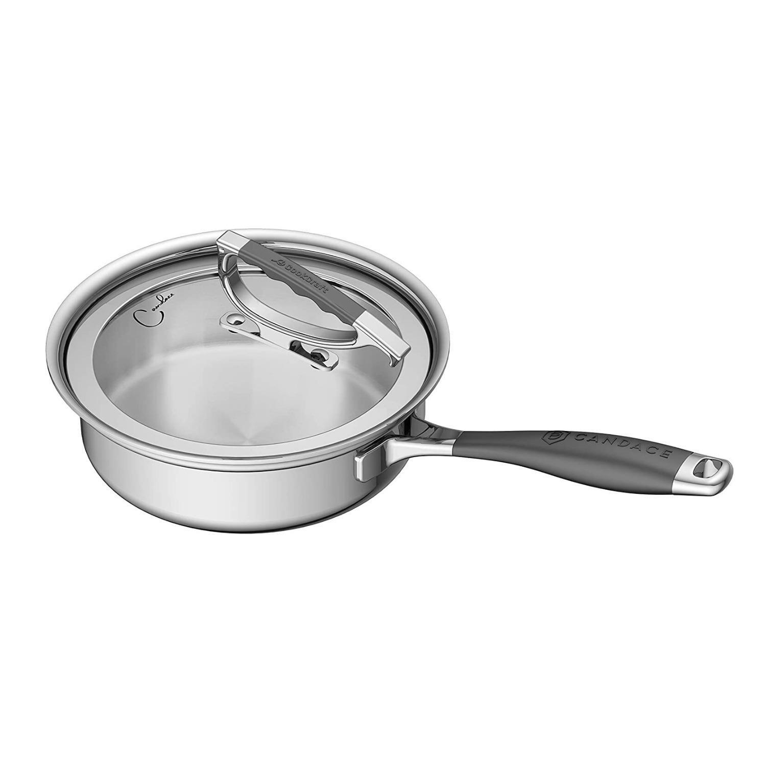 CookCraft 8-Inch Tri-Ply Stainless Steel Saute Pan