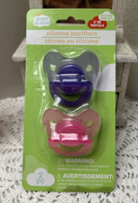 Silicone Pacifiers-Angel Of Mine-2 Pack-1 Purple  1 Pink-BPA Free