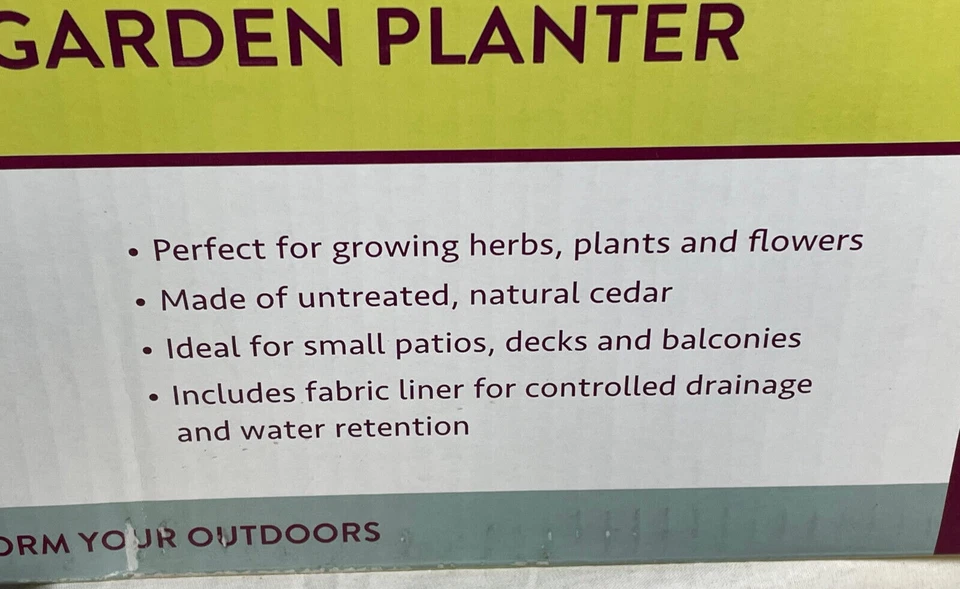 Outdoor Essentials Cedar Wedge Garden Planter Growing Herbs Plants Flowers NIB - Image 4 of 4