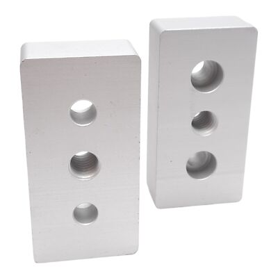 Lot of 2 Tslots 655128 3-Hole Center Tap Base Plate, Series 15, 3x1.5x0.75in
