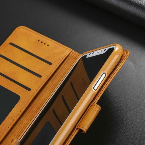 Flip Wallet Genuine Leather Case Cover For iPhone 16E 16 Pro Max 15 14 13 12 11+ - Picture 7 of 27