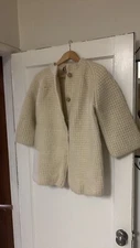 Vintage Pallas Hand Loomed Irish Wool Cardigan Sweater Chunky Knit Size M