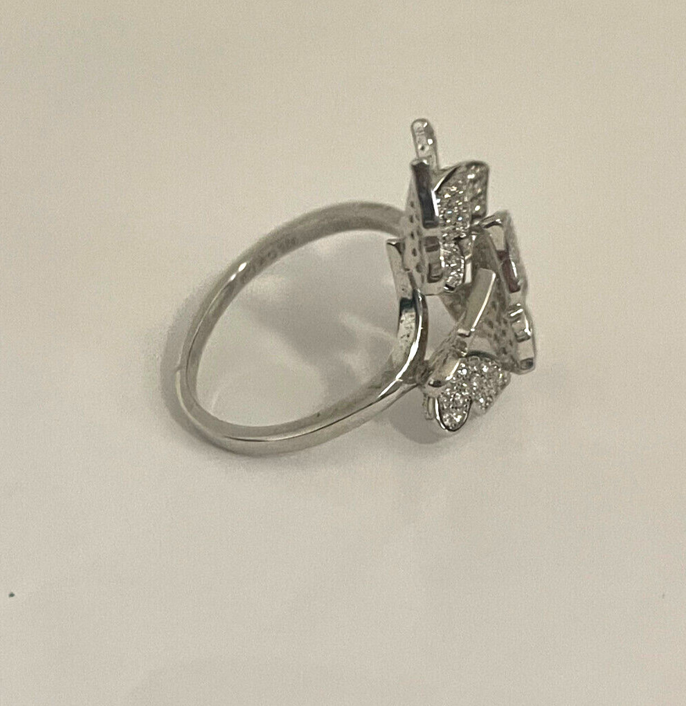 Sterling Silver Rhinestone Dimensional Four Butte… - image 8