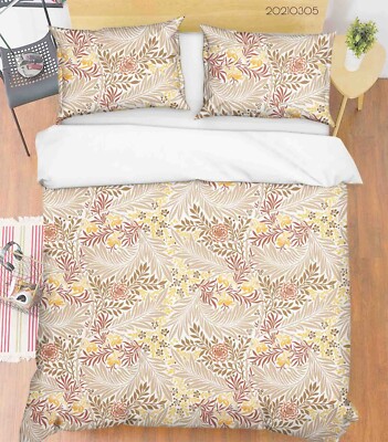 3D Flower Leaf Flora Pattern Quilt Cover Set Bedding Sets Pillowcases Queen 11