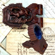 Antique Swiss Black Forest HC Pocket Watch Box, Stand, Fruits of the Hunt Scene