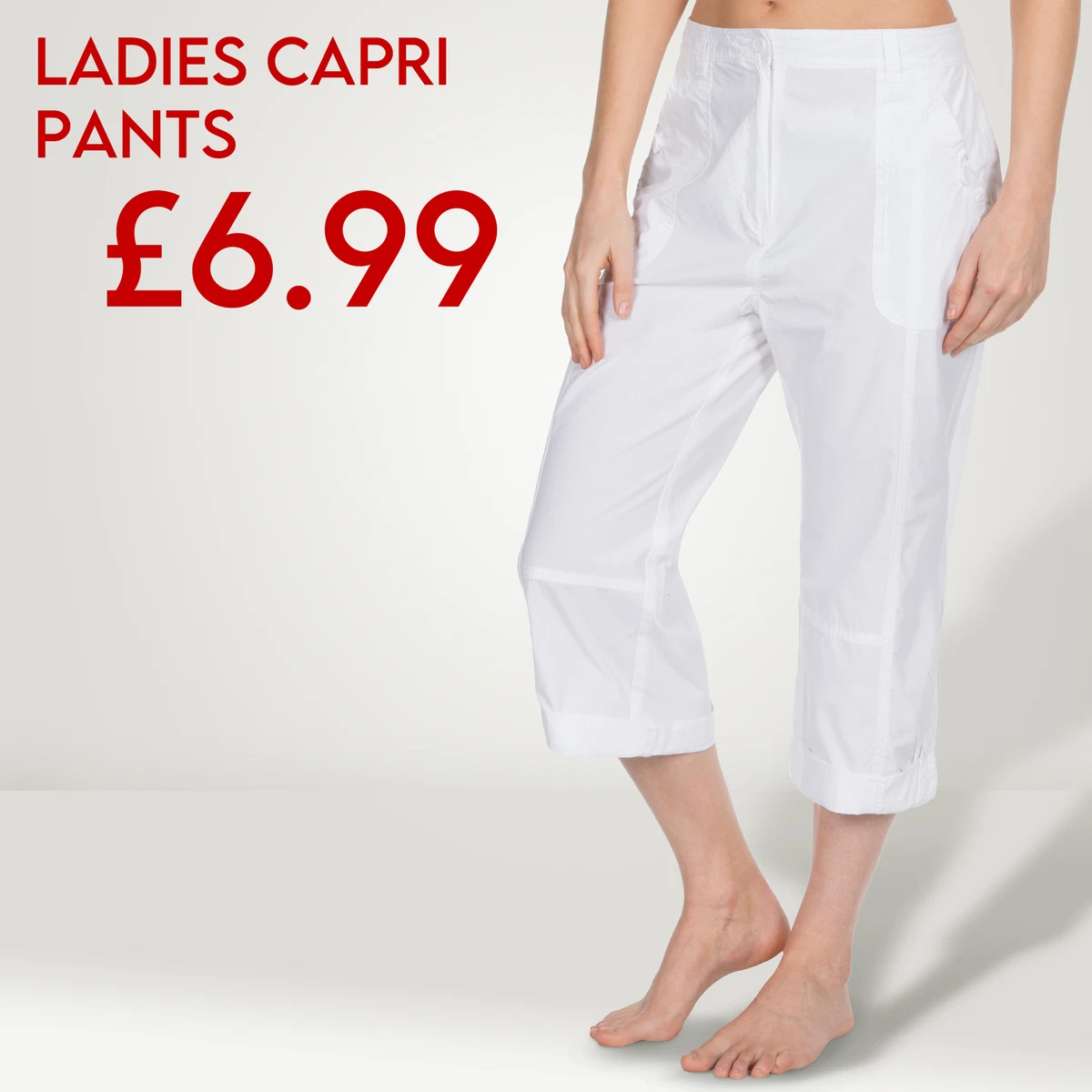 White Capri and cropped pants for Women