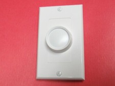 White D-Stem Leviton Knob  Wall Plate for M S, Russound Volume or Fan Control
