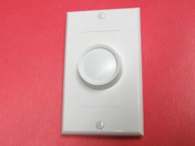 White D-Stem Leviton Knob & Wall Plate for M&S, Russound Volume or Fan Control