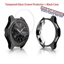 Tempered Glass Screen Protector Cover Plating Case for Samsung Galaxy Watch 46mm