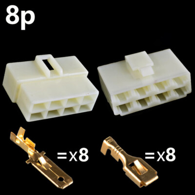 6.3mm 1 to 14 Pin Way Multi Plug Connector Sets Male + Female + Terminal