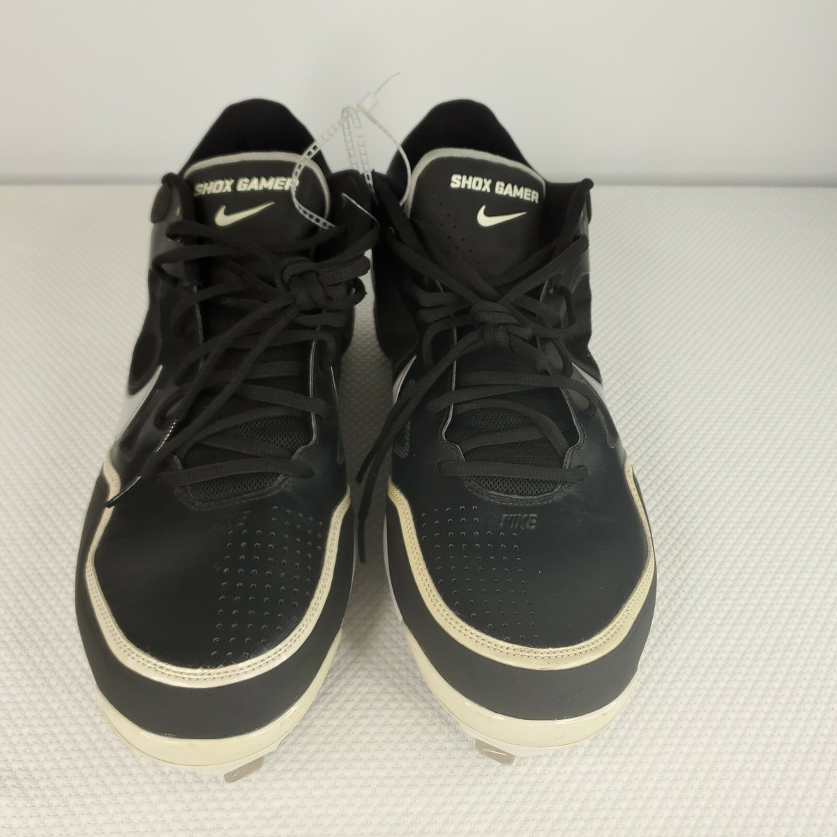 New Nike Shox Gamer Baseball Cleats Metal Black 467984 011  display picture 2