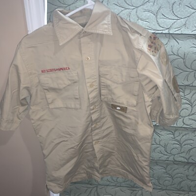 Boy Scout BSA UNIFORM SHIRT New Style Youth  Large Short Sleeve F5