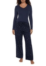 Gap Women's Flannel Pajama Set Size Medium Midnight Stars New In Pkg