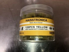 Haisstronica X001Z0IRX7 120PCS AWG 12-10 Yellow Heat Shrink Butt Connectors