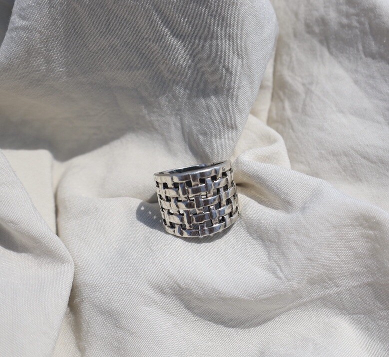 Weaved Sterling Silver Ring, Size 5 - image 1