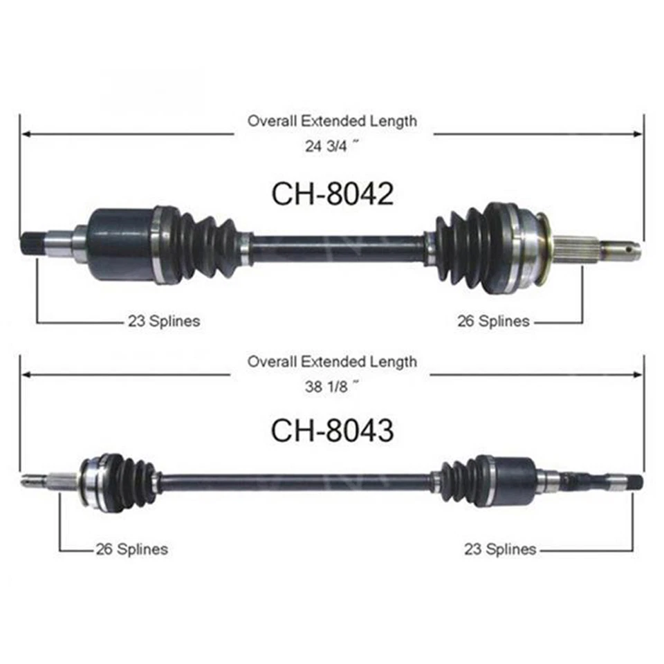 Eje TrakMotive CV eje junta CV 2x se adapta de 1983 a 1990 Plymouth Horizon Foto 2 de 4