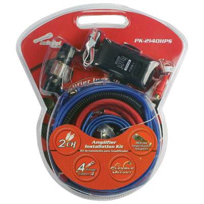 Audiopipe PK2140HPS Complete 4 Gauge Amp Kit with Line Out Converter