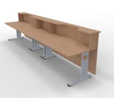 Empfangstheke 400 cm linear Schreibtische mit Thekenfront Bürotheke Theke