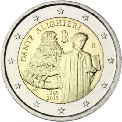 Italy - 2 Euro Commemorative 2015 Dante Alighieri - UNC FREE SHIPPING