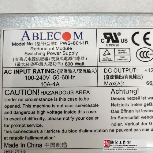 ZASILACZE SUPERMICRO ALBECOM PWS-801-1R 800WATT 240V SC808/809 03-672-1028 - Zdjęcie 6 z 7