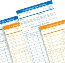 100-Piece Time Cards for Employees, Monthly Time Cards 2-Sided, 2-Color Timecard