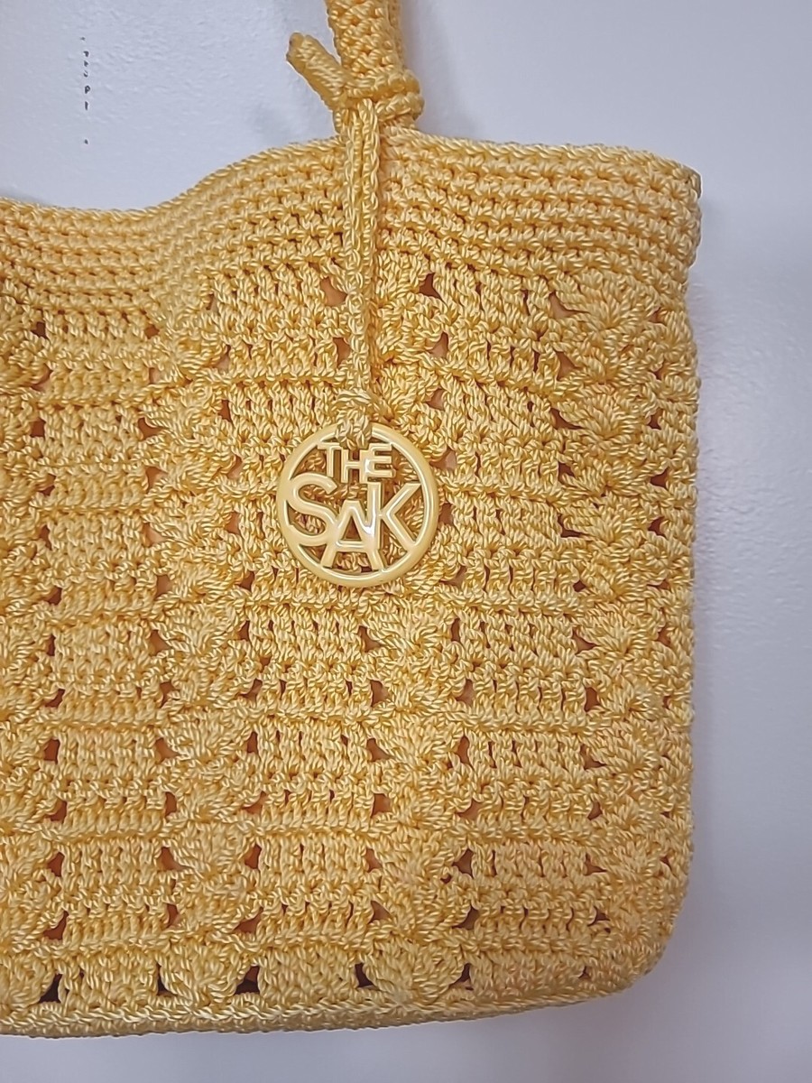 The Sak San Francisco Gold Yellow Crochet Knit Handbag Purse