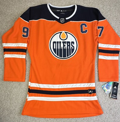 Connor McDavid #97 Edmonton Oilers Women s XL Orange Adidas NHL Jersey - NEW