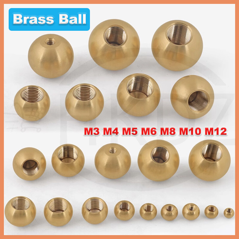M3x6mm Brass Ball With Hole Brass Threaded Balls - M2 To M12 Internal ...