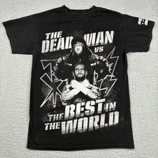 WWE CM Punk Vs Undertaker WrestleMania 29 T-Shirt Men’s Small Black Faded Y2K