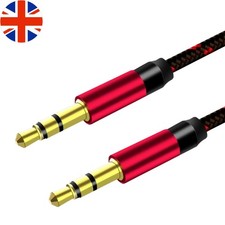 Image of 1M to 3M Headphone Aux Cable Audio Lead 3.5mm Jack to Jack Stereo PC Car Male UK