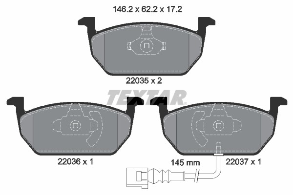 Bremsbelagsatz FÜR Seat Leon ST (5F8) - Textar 2203501-image