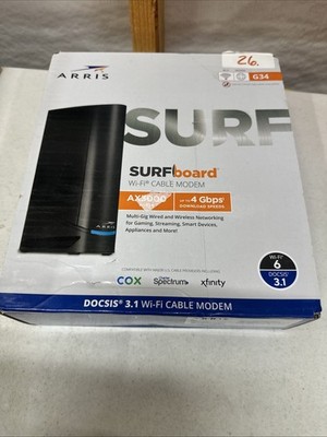 ARRIS SURFboard G34 DOCSIS 3.1 Wi-Fi 6 Cable Modem - Black