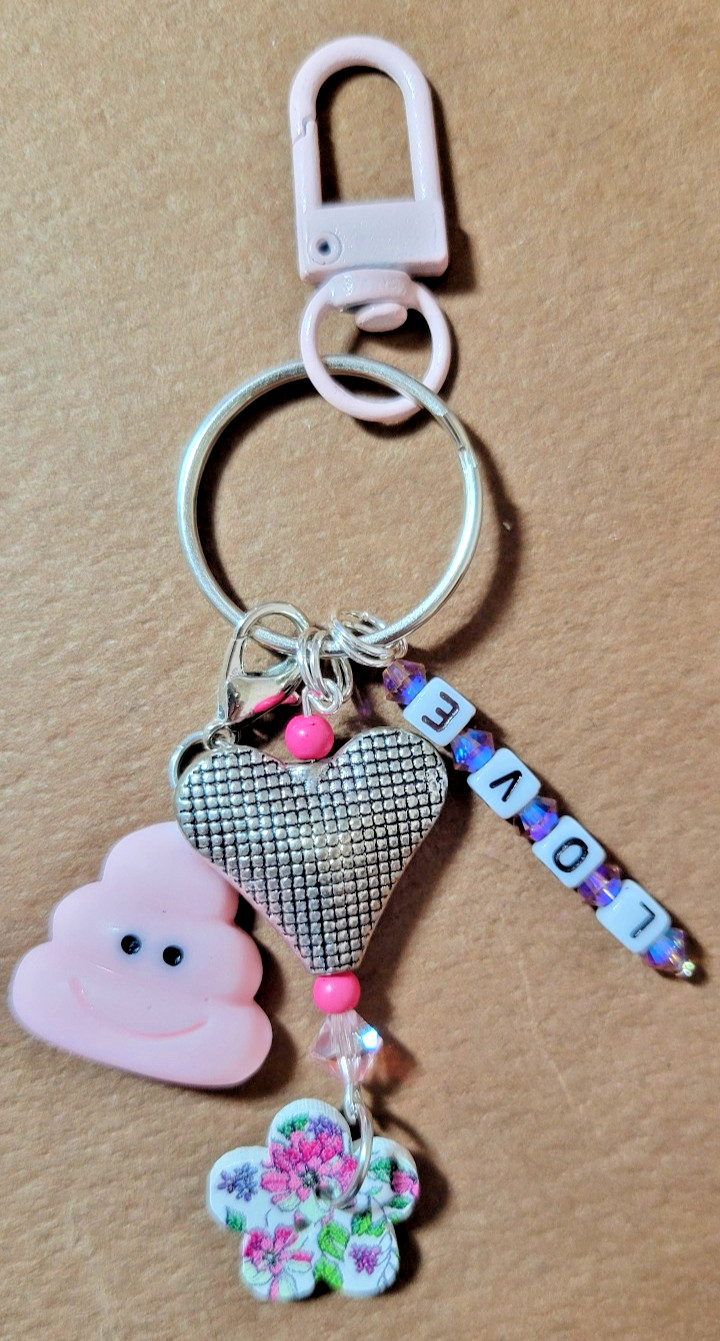 Handmade Pink Love Purse Charm