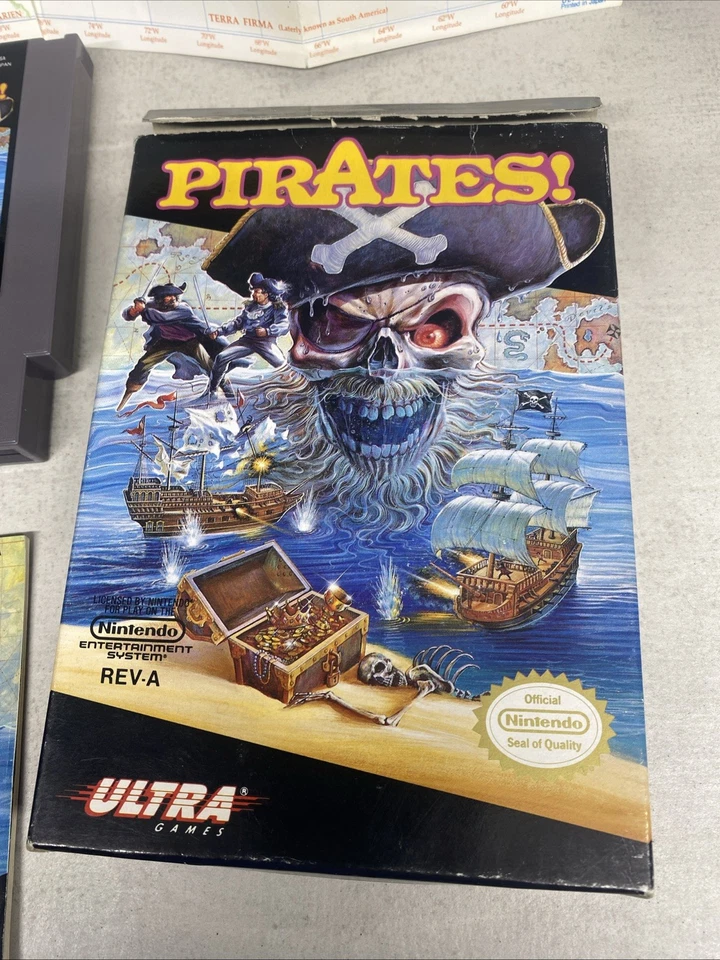 PIRATES! (NINTENDO NES, 1991) CIB Complete W/ Map - Image 2 of 4
