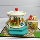 Fisher Price Little People Play Family Merry Go Round Carousel Vintage Works!
