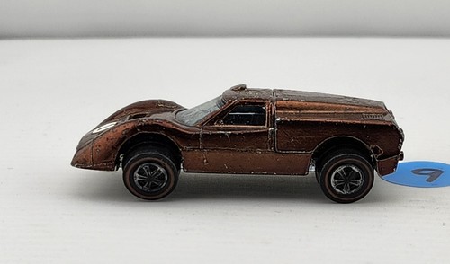 1967 Redline Hot Wheels Ford J-Car Brown w/Black Interior With Button US - Picture 5 of 11