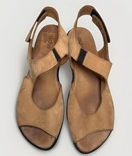 ARCHE Womens Tan Nubuck Leather Suede Slingback Wedge Sandals France Sz 42 US 11