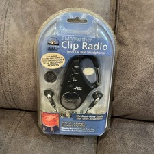 Innovage Outdoor FM/Weather Clip Radio w/Earbud Headphones 24 hr Weather Reports