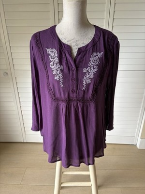 Emory Park Purple Bohemian Top Sz S