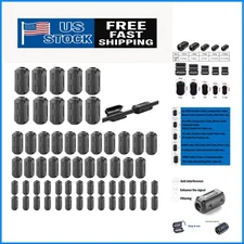60 Clip-On Ferrite Rings for Superior Noise Reduction - Fits 3mm to 13mm Cables