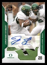 2008 Upper Deck Draft Edition Jonathan Stewart Autos Blue Auto /75 Oregon TV1978