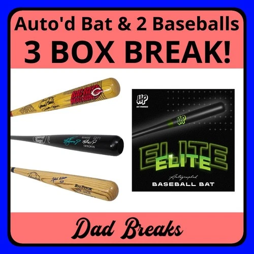 LOS ANGELES DODGERS autographed Hit Parade Bat + 2 signed Baseball: 3 BoxBreak
