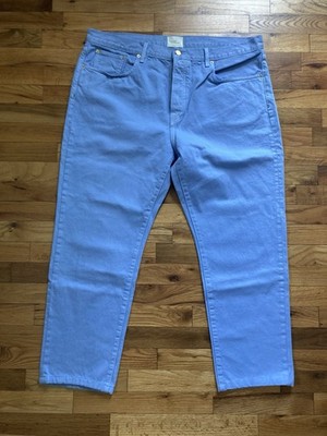 Sid Mashburn Pants Mens 42x28 Light Blue Slim Straight 5 Pocket Button Fly