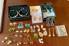 Earrings (pierced & clips) LOT Vintage Mixed Estate Collection Costume Jewelry
