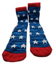 Unisex Red, White Blue Star Socks Size 7-9