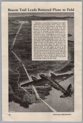 1943 Article - British Anti Aircraft Command Beacon Trail Plane Landing Strip