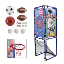 5 In 1 Multi Toss Game Set Play Football,Baseball,Basketball,Rugby And Fly Ball